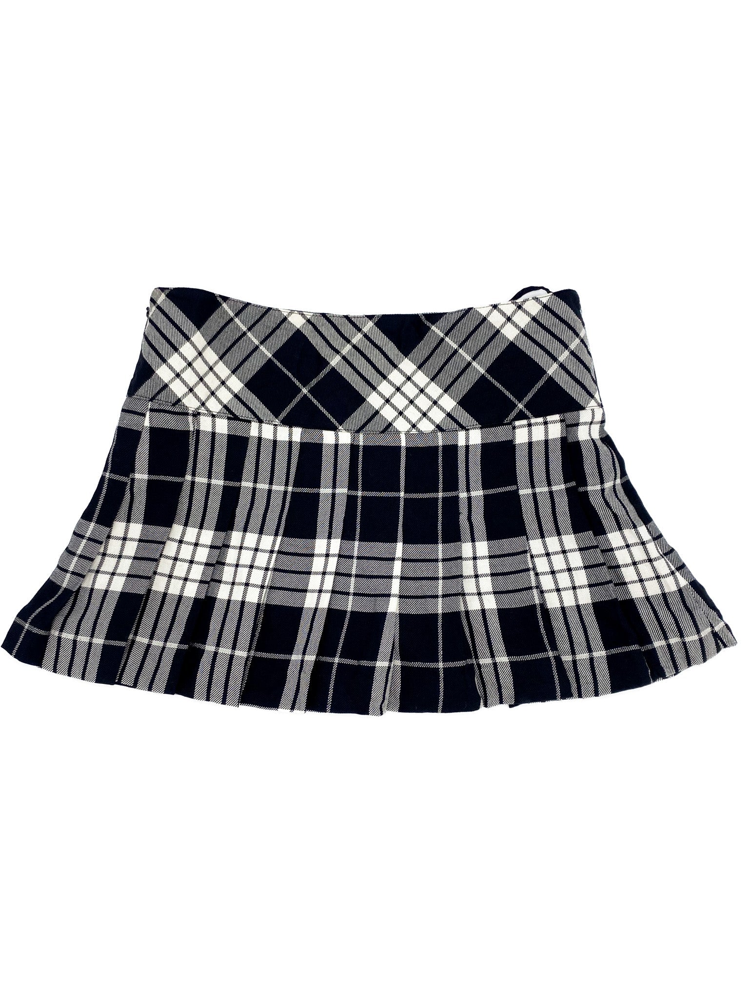 Vintage 00's Black/White Tartan Mini Skirt - XS - Playground Vintage