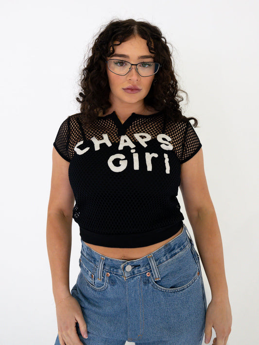 Vintage 00's "Chaps Girl" Mesh Top - S - Playground Vintage