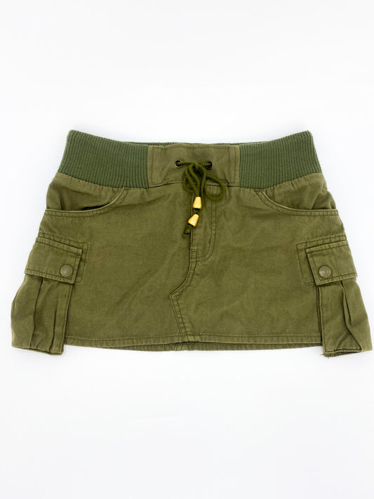 Vintage 00's Khaki Mini Skirt - S - Playground Vintage