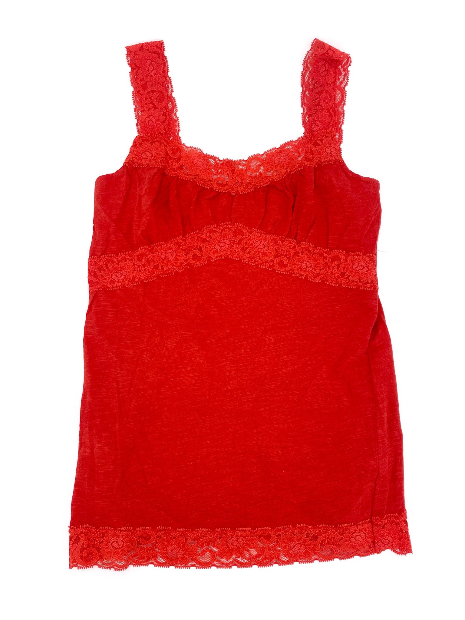 Vintage 00's Red Lace Tank - S - Playground Vintage
