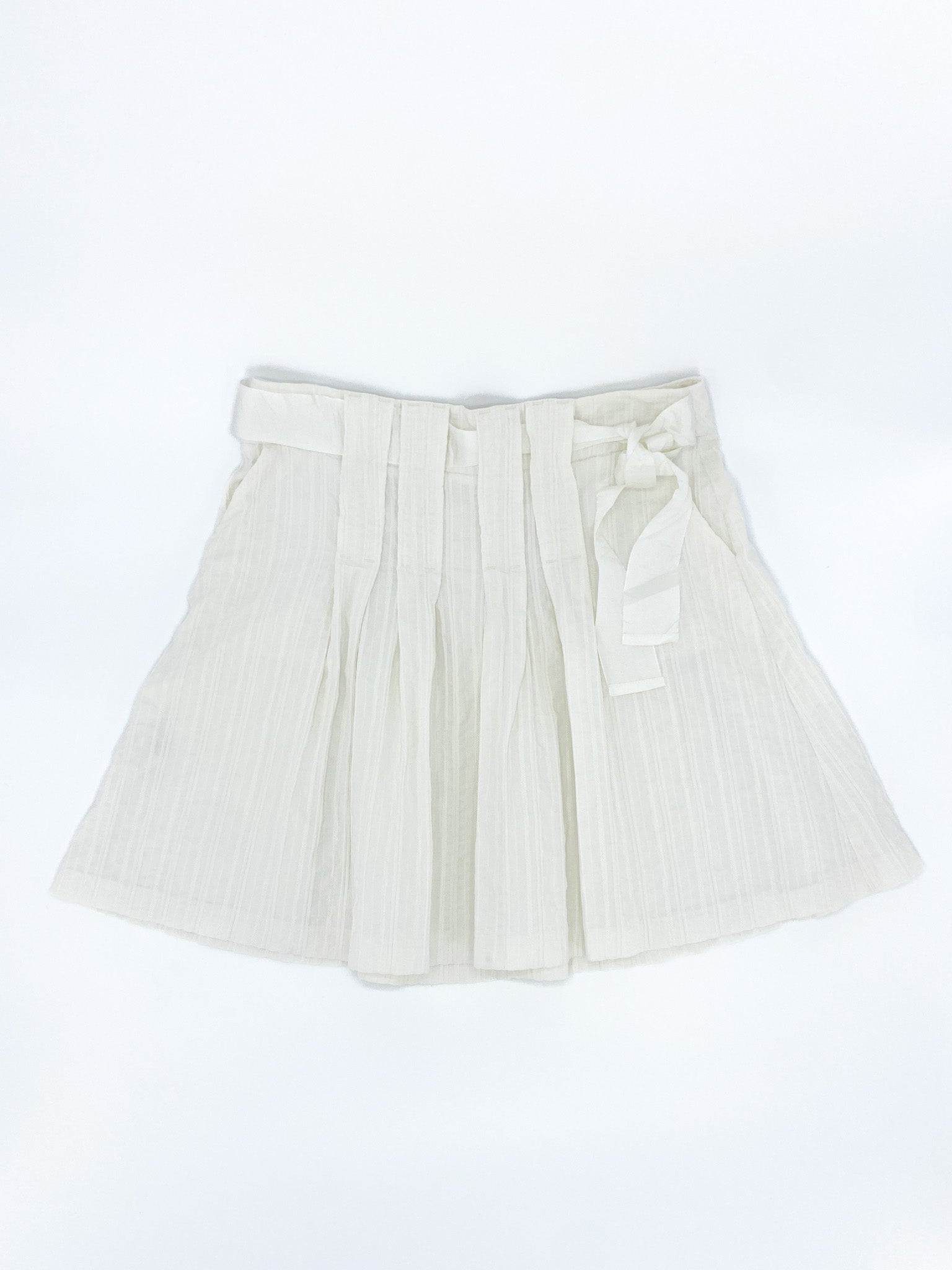 Vintage 00's White Midi Skirt - M - Playground Vintage